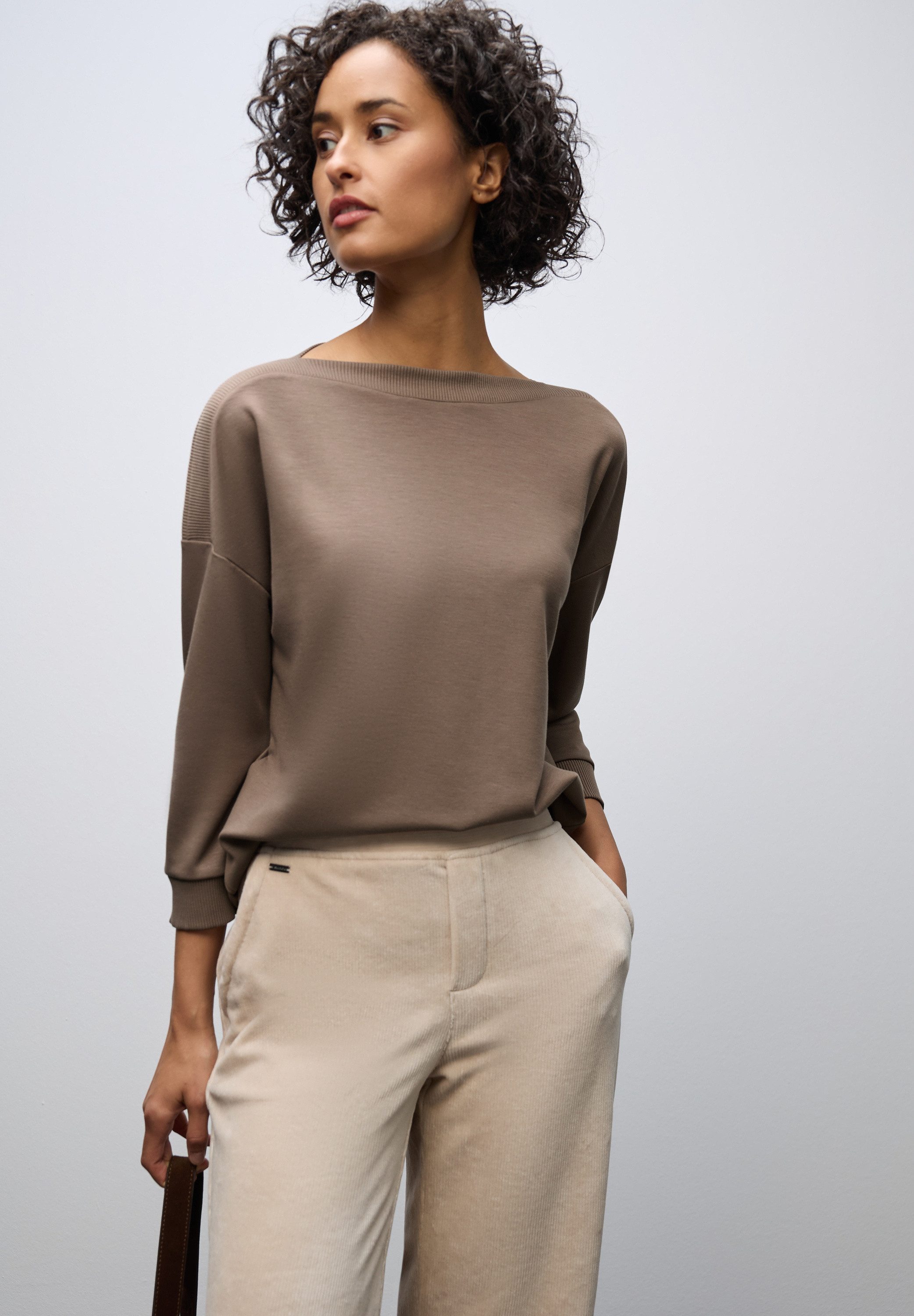 STREET ONE 3/4-Arm-Shirt Strick-Shirt mit U-Boot-Ausschnitt günstig online kaufen