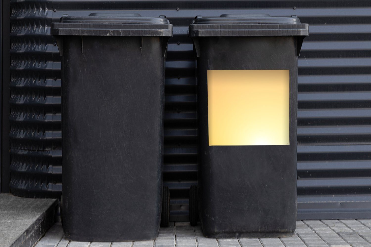 MuchoWow Mülleimer-aufkleber, mit Schimmer gelbem (1 Mülltonne, Container, Sticker, St), Abfalbehälter Sonne Wandsticker