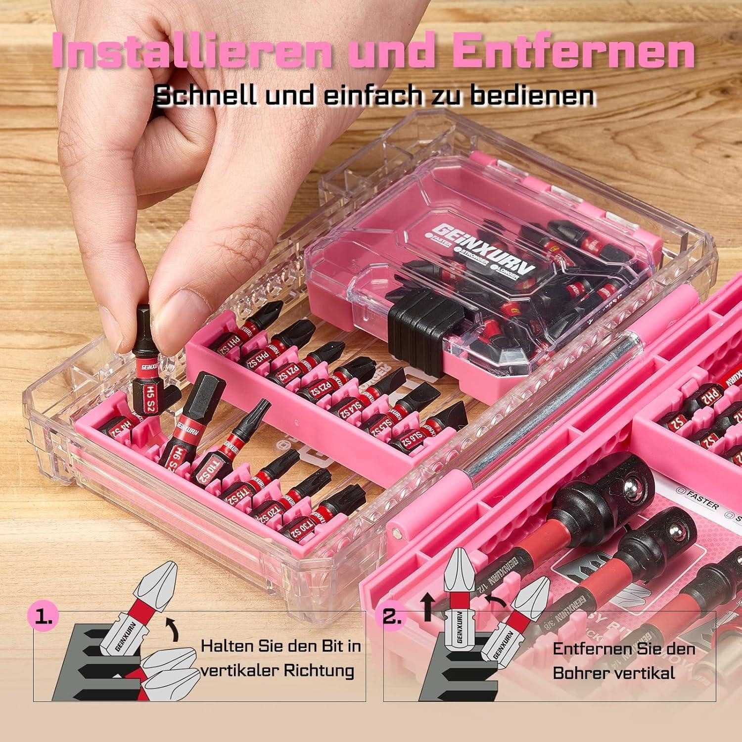 LuxusKollektion Bit-Set Schraubendreher Bitsatz S2 Stahl Torx Phillips Pozidriv 45 tlg.