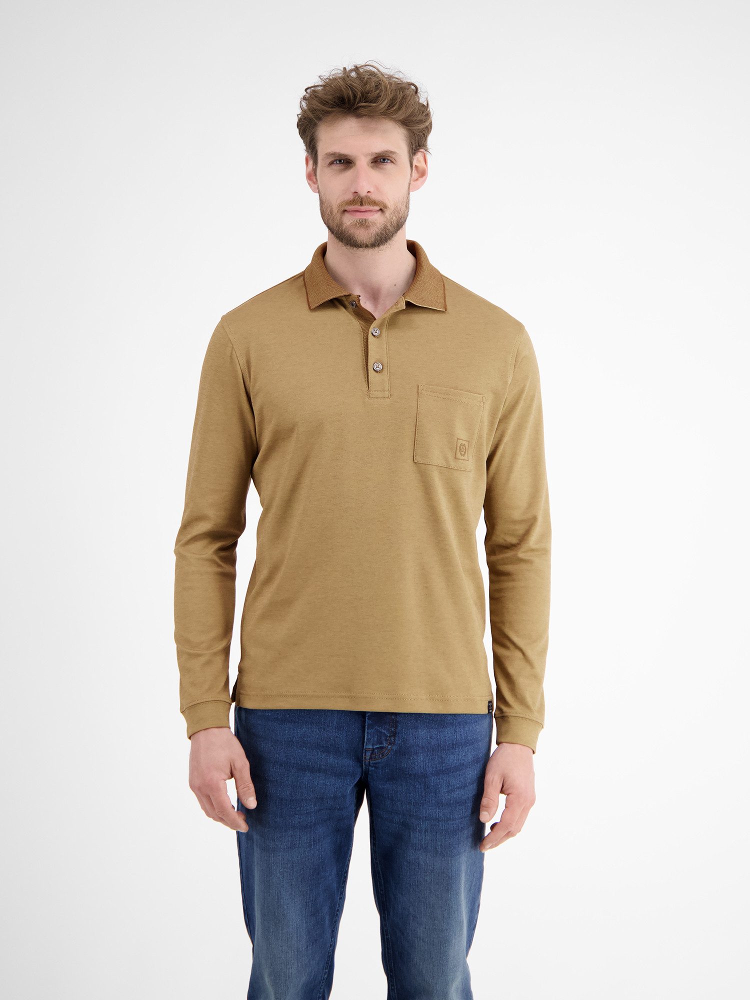 LERROS Langarm-Poloshirt LERROS Langarmpolo für Herren in Strukturoptik günstig online kaufen