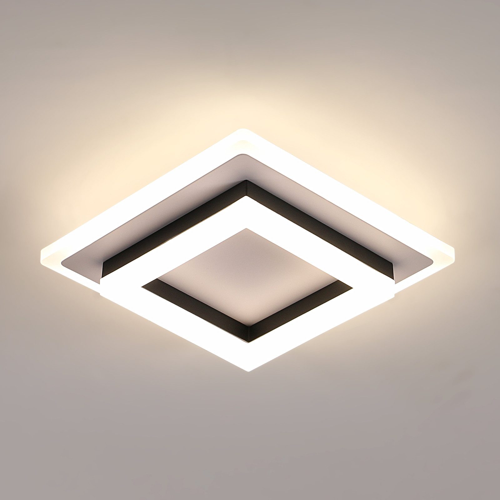 Goeco LED Deckenleuchte Quadrat Deckenlampe aus Acryl 24W, LED fest integri günstig online kaufen