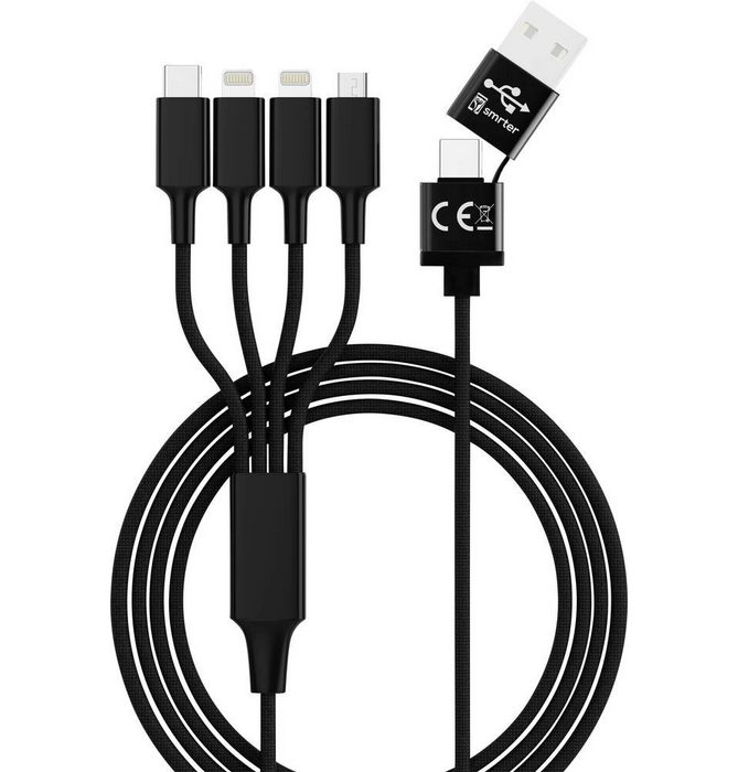 voelkner selection Smrter USB-Ladekabel USB-A Stecker USB-C® Stecker USB-Micro-B 3.0 S USB-Kabel (1.20 cm)
