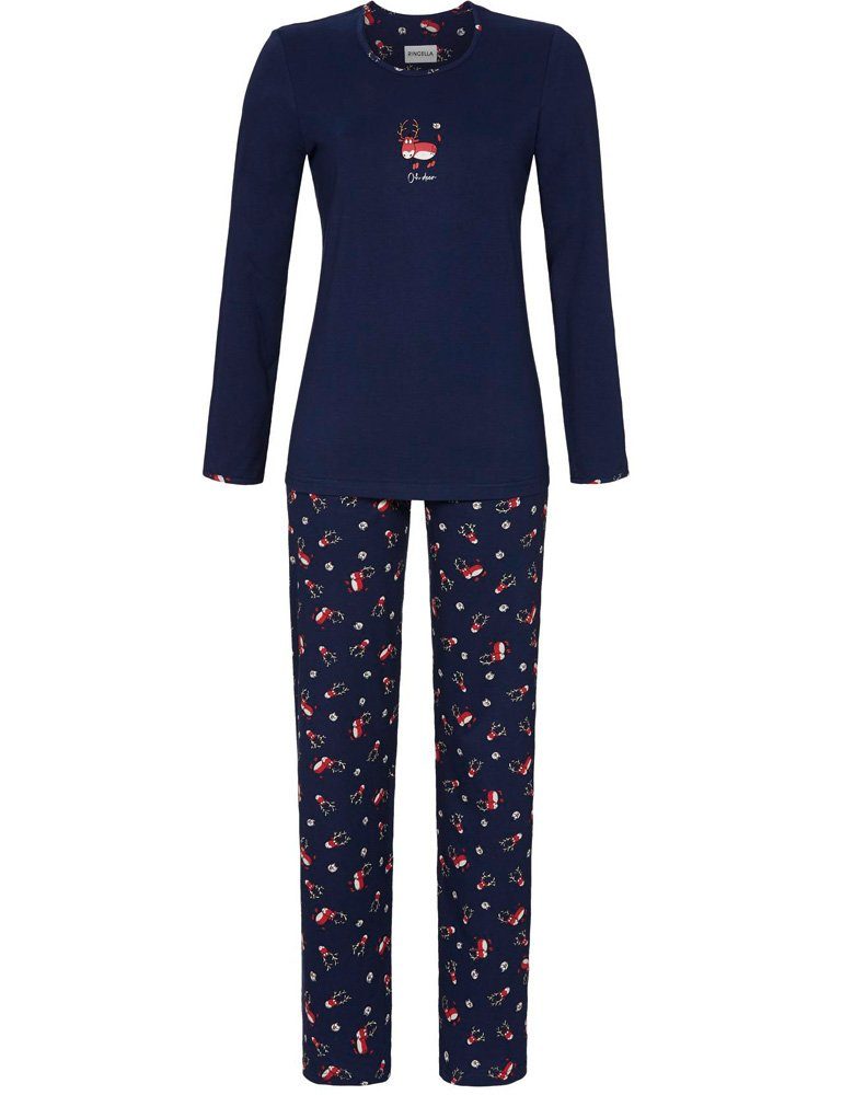 Ringella Pyjama »Damen Langarm Schlafanzug mit süßem Elch Print, 1511241 -  Marine - Nachtwäsche Weihnachten« online kaufen | OTTO