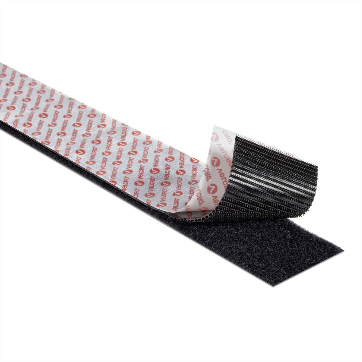 VELCRO Kabelbinder Klettband Extra Stark Selbstklebend Haken & Flausch 50mm x 2.5m Schwarz, VEL-EC60245