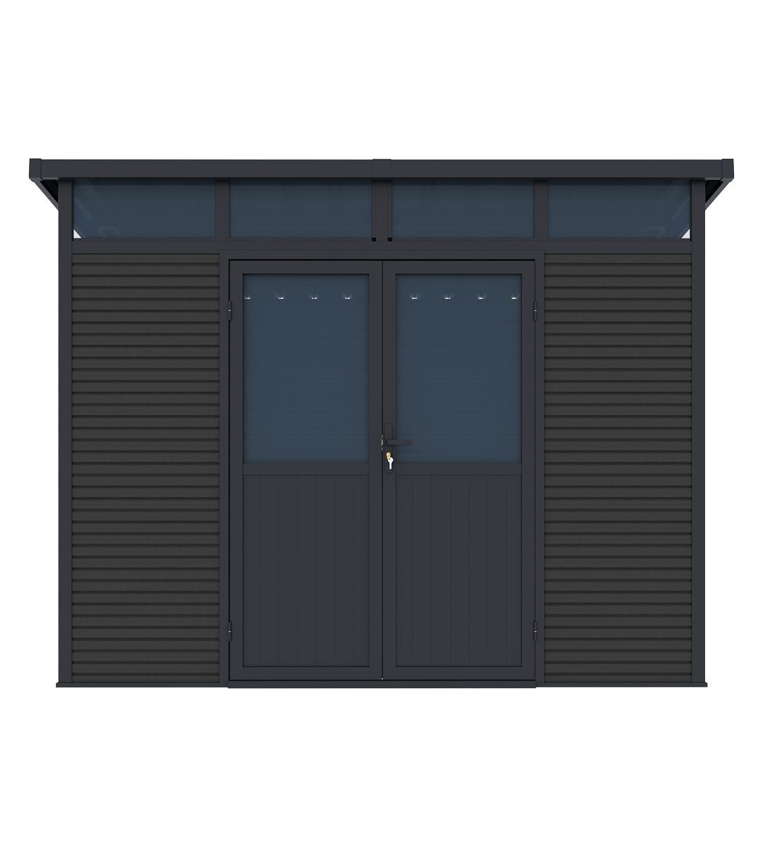 Weide Gartenhaus Weide Aluminium & WPC Gartenhaus 278x218x226cm Anthrazit, BxT: 218x278 cm