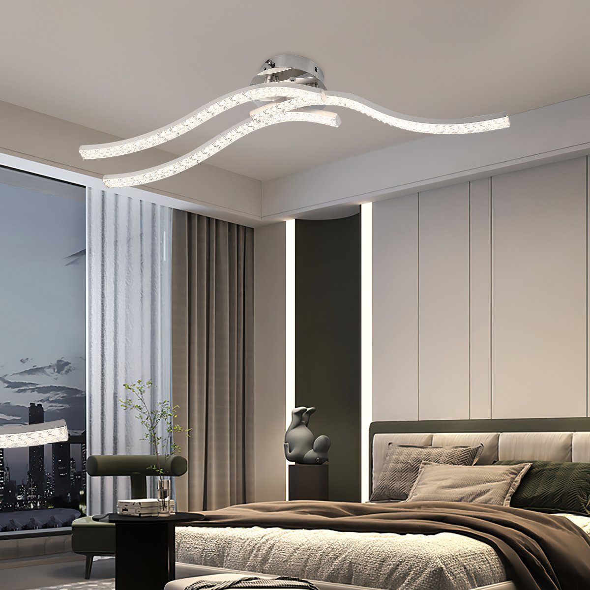 LETGOSPT Deckenleuchte 36W Kristall LED Deckenlampe günstig online kaufen