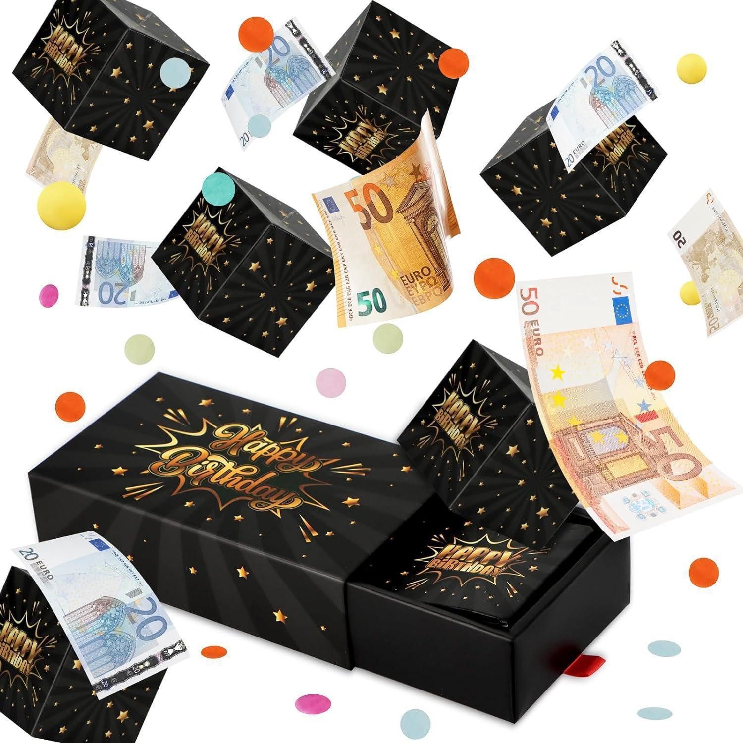 LuxusKollektion Geschenkbox Explosionsbox Geldgeschenke Geburtstag DIY Schwarzes Happy Birthday (1 St)