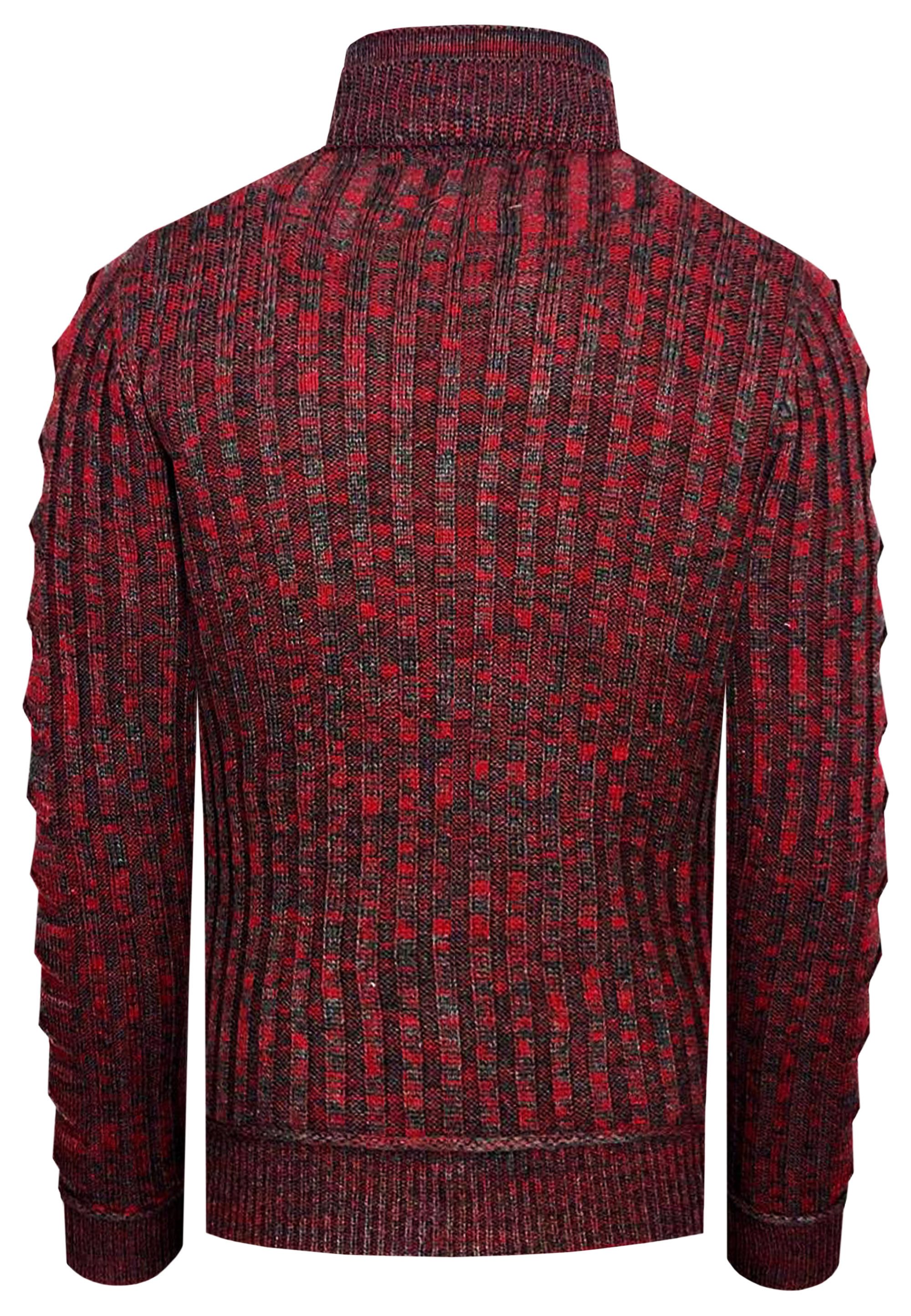 R-NEAL Stehkragenpullover Stehkragen Grob Strick Pullover mit Zipper und Lo günstig online kaufen