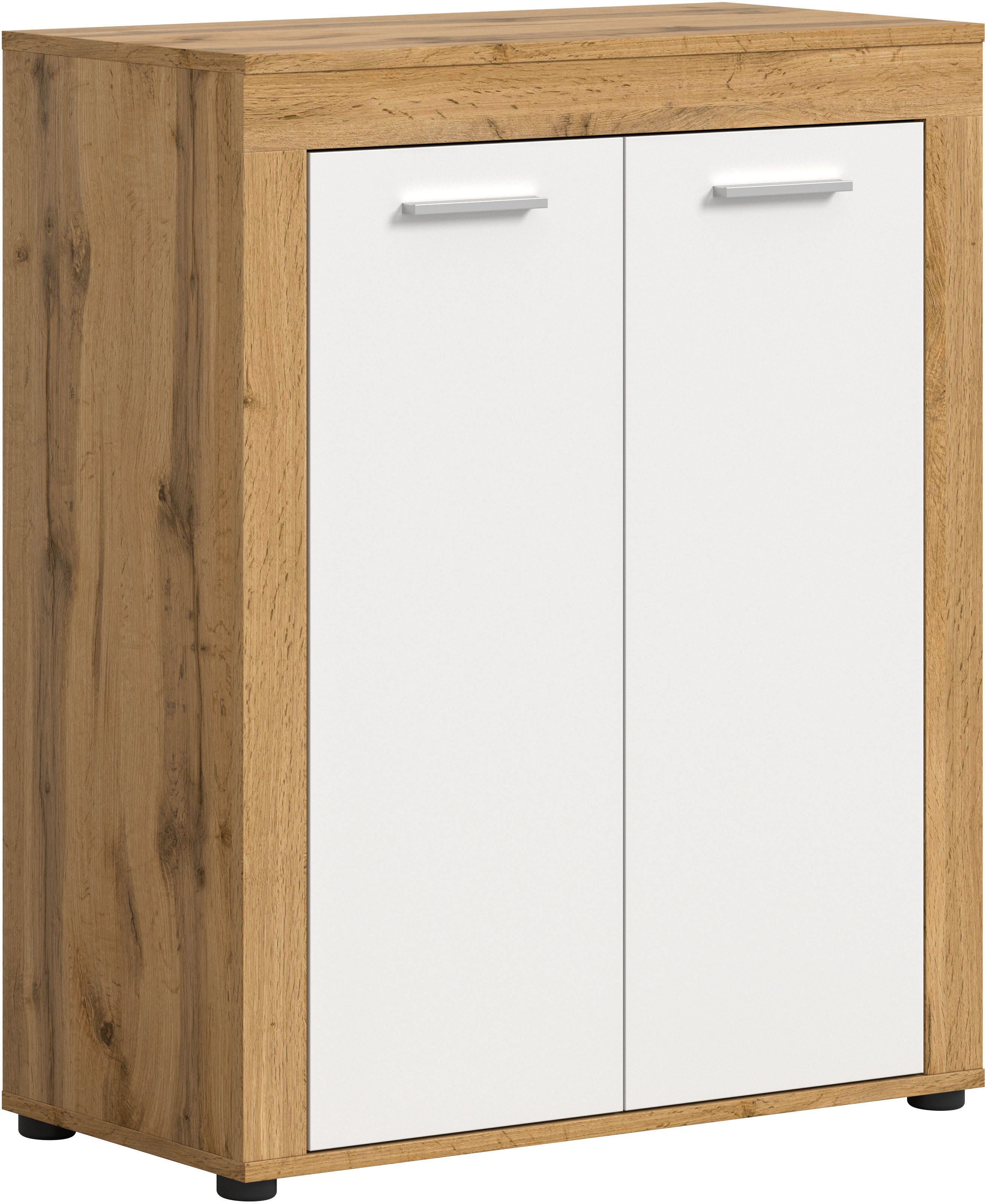 OTTO home Schuhschrank AOSTA, Höhe 95cm, 2 Türen, 3 Einlegeböden, 4 Fächer (in verschiedenen Farbausführungen erhältlich, individuell kombinierbar) Kommode, Schrank, Sideboard, Flurkommode, Anrichte, Garderobenschrank