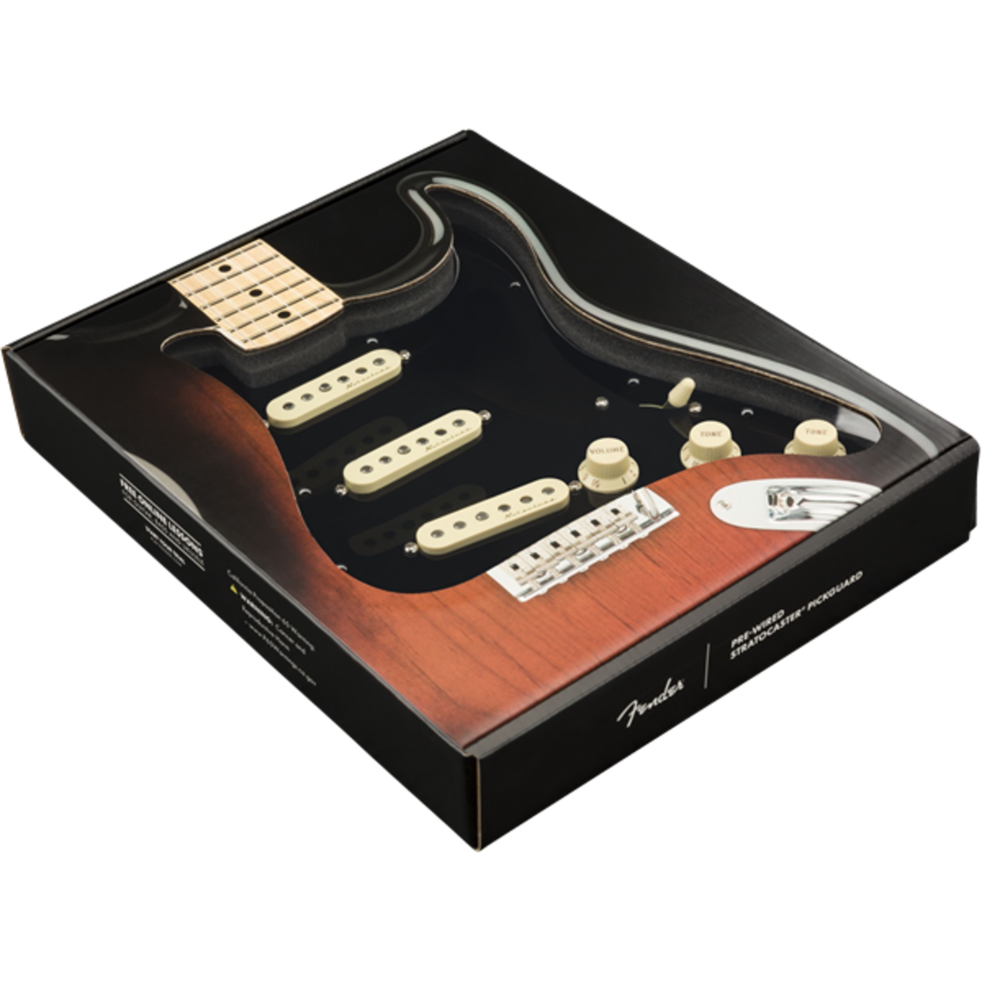 Fender Spielzeug-Musikinstrument, Pre-Wired Strat Single Coil - Vintage Black Pickguard, T Noiseless SSS
