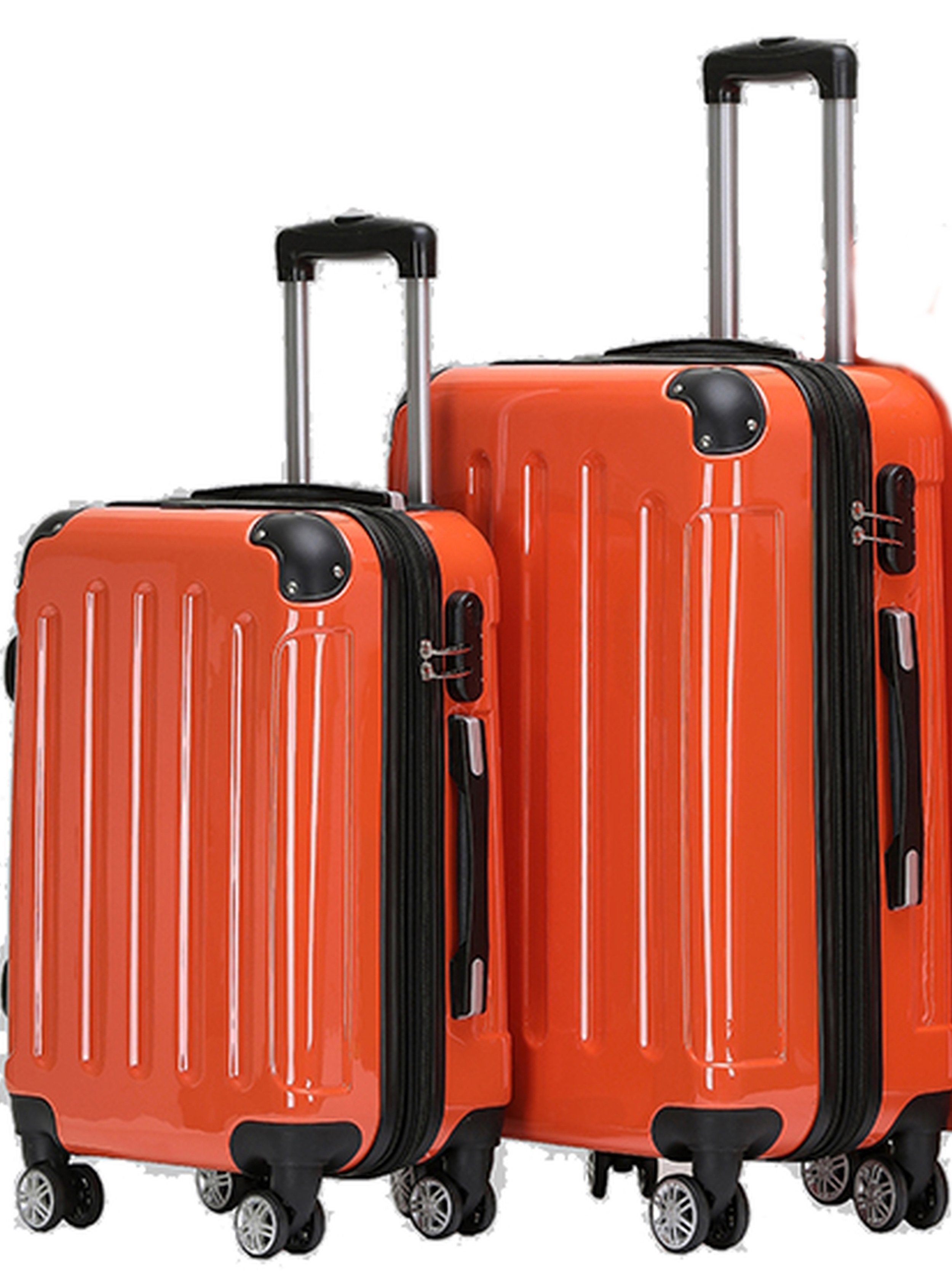 Beibye Trolleyset 2-teilig 65 + 55 cm, 4 Doppel-Rollen, Dehnfalte, div. Farben orange