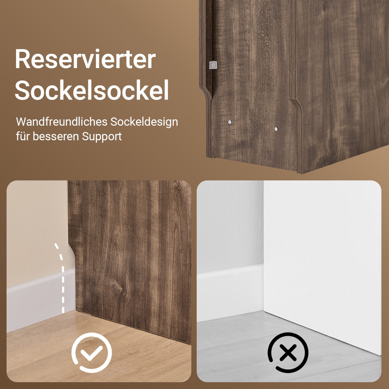 SoBuy Nachttisch FBT111, Nachtschrank kleiner Beistelltisch 20cm Breite, Nightstand, Nachttisch schmal, mit Schublade, Schlafzimmer Wohnzimmer kleine Räume – Bild 5 von 5