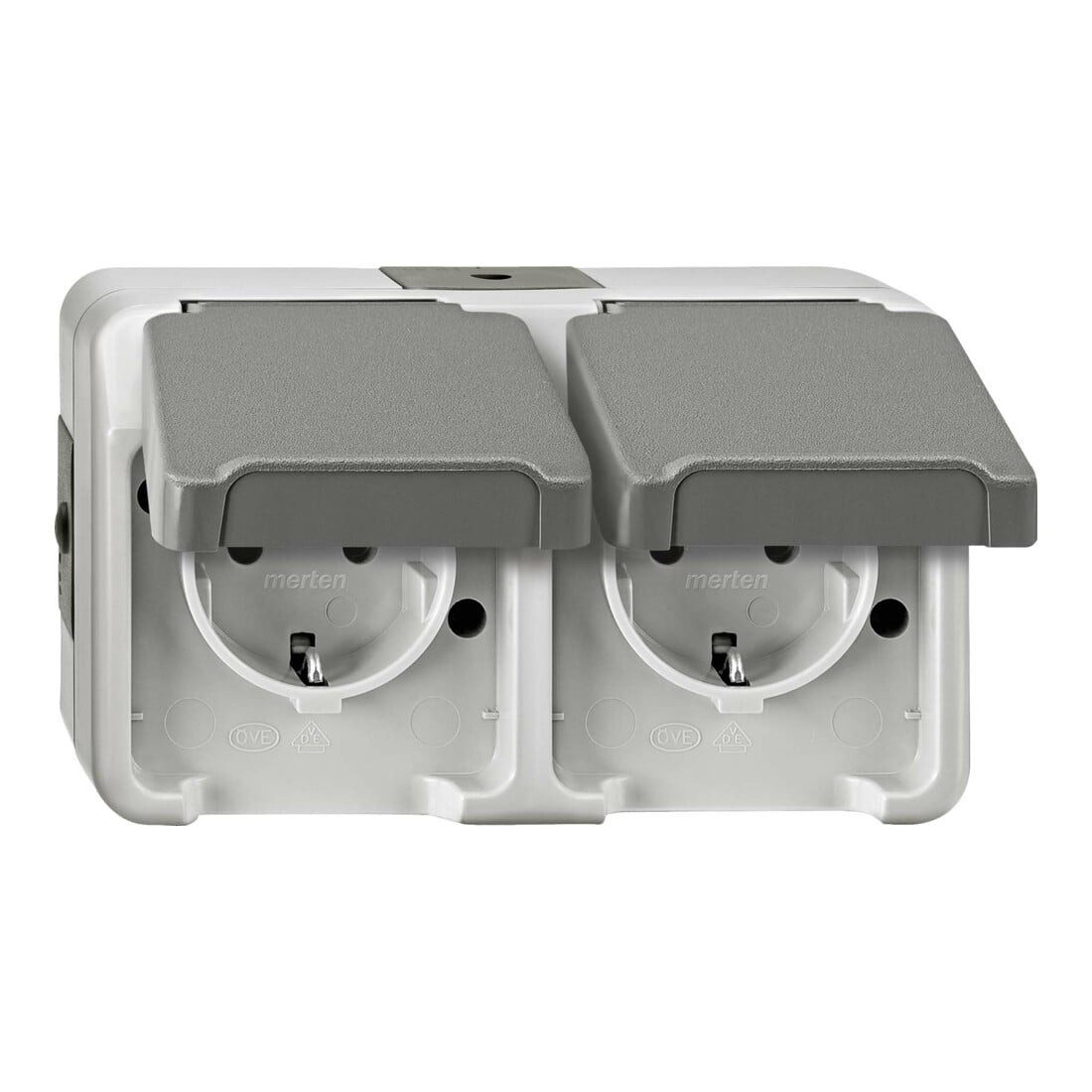 merten Schalter Merten SCHUKO-Doppel-Steckdose lichtgrau MEG2321-8029