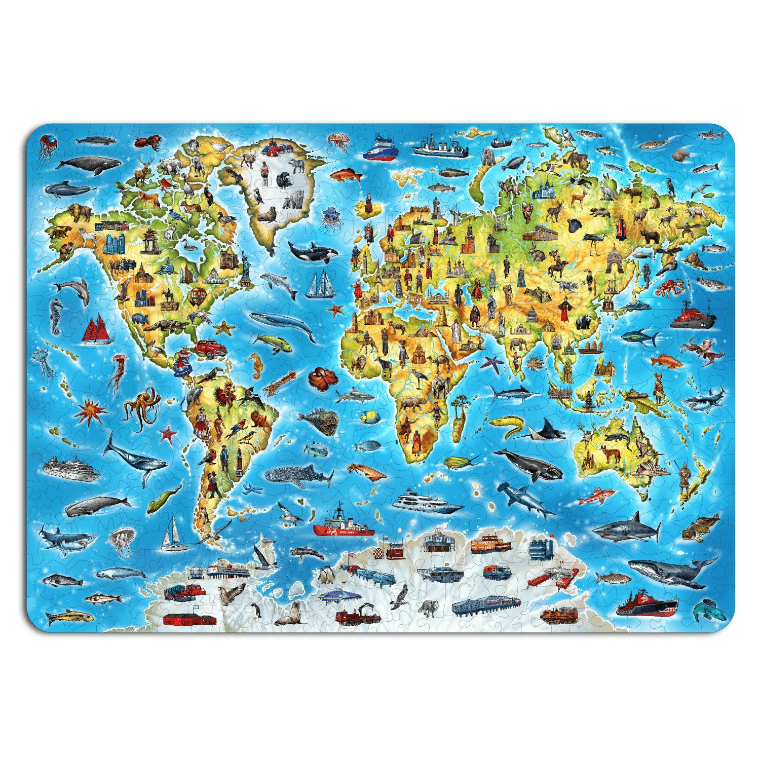 Eco Wood Art Пазлы Eco-Wood-Art Weltkarte Holzpuzzle, 501 Пазлыteile