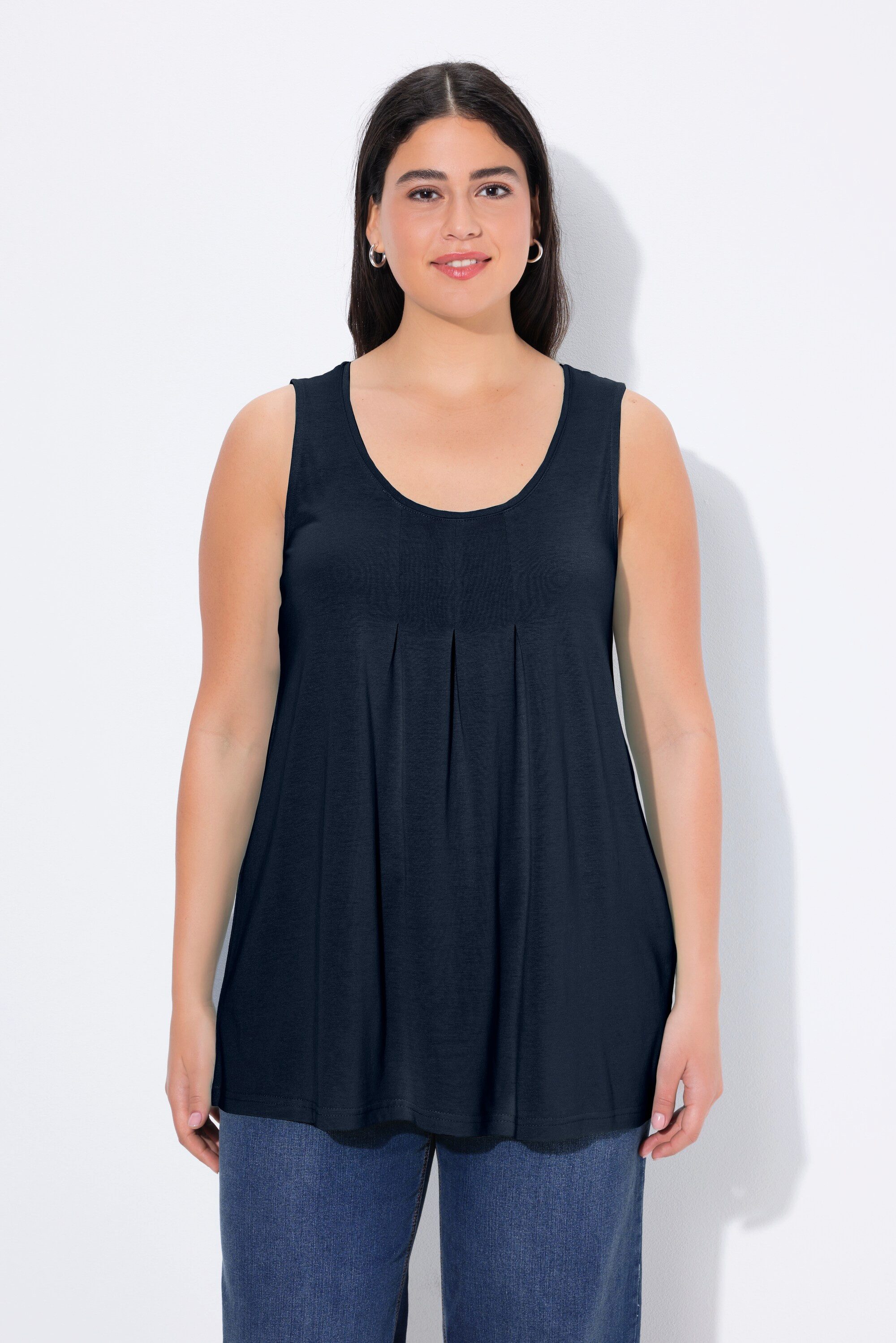 Ulla Popken T-Shirt Top Zierfalten A-Linie günstig online kaufen