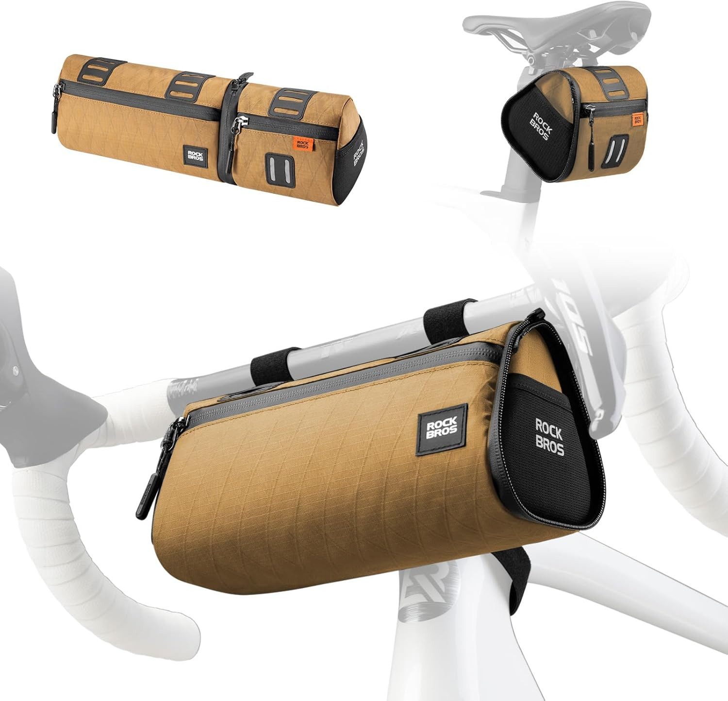 ROCKBROS Rahmentasche 4-in-1 Fahrradtasche, wasserabweisend für MTB, Rennrad & Alltag
