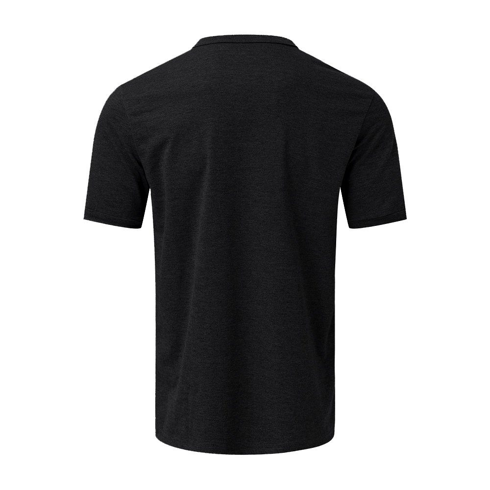 Sportshirits Einfarbig Kurzarm Tops Hemden Basic Shirt Henleyshirt Herren Rundhals Slim-Fit Lapastyle schwarz Oberteile Knopf T-Shirts Sommer