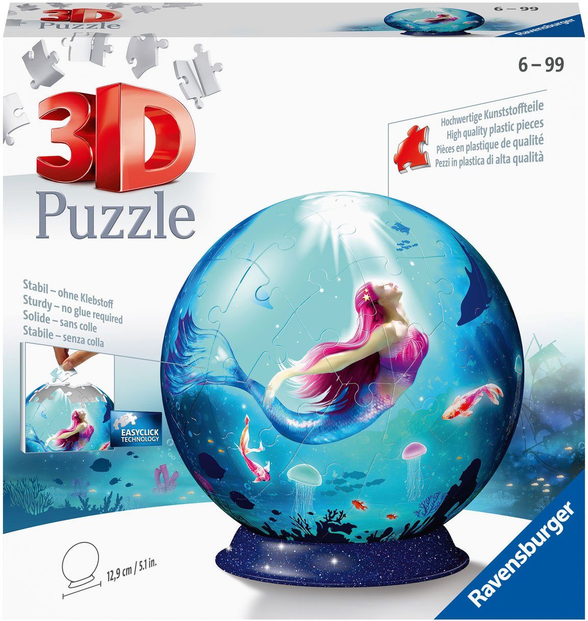 Ravensburger Puzzleball Bezaubernde Meerjungfrauen, 72 Puzzleteile, FSC® - schützt Wald - weltweit; Made in Europe