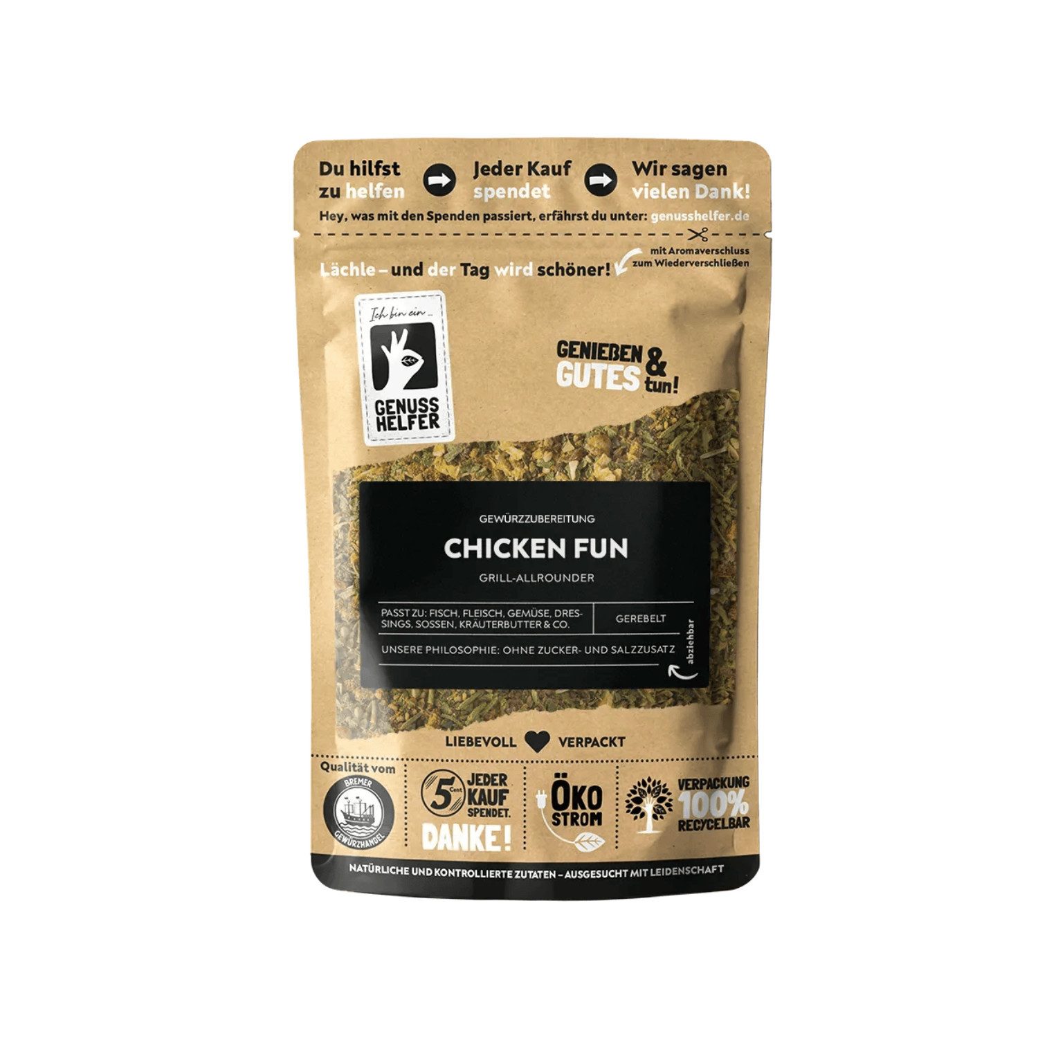 Bremer Gewürzhandel Gewürz Chicken Fun Grillen DaLuxe, Geflügel Grillgewürz, gerebelt, 75 g