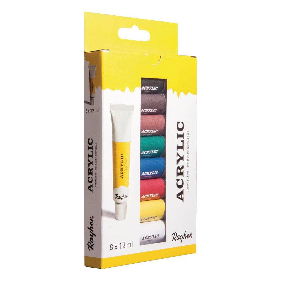 Rayher Acrylfarbe Rayher Künstler-Set mit 8 Farben Acrylfarben