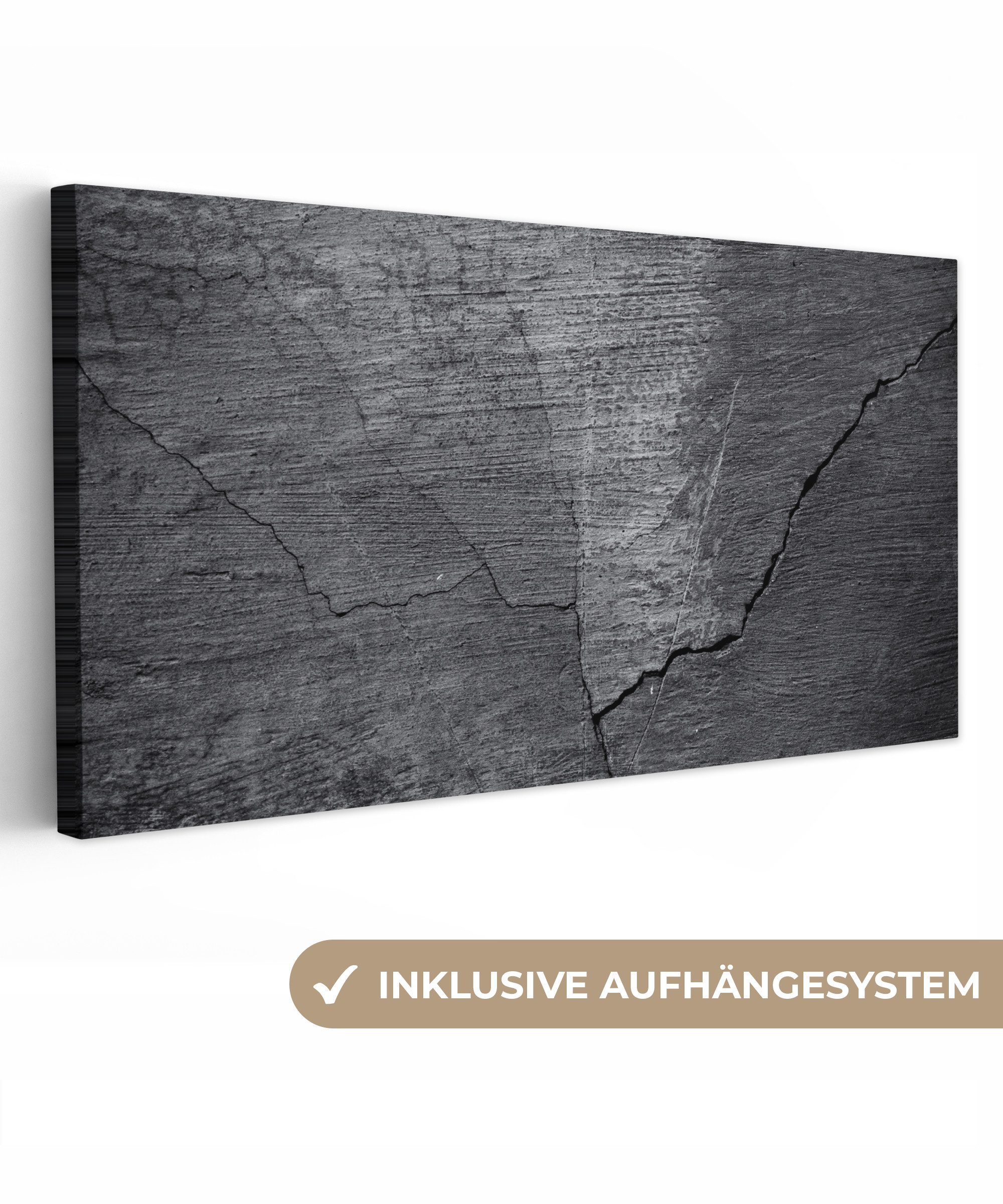 OneMillionCanvasses® Leinwandbild Panorama Beton - Schwarz günstig online kaufen