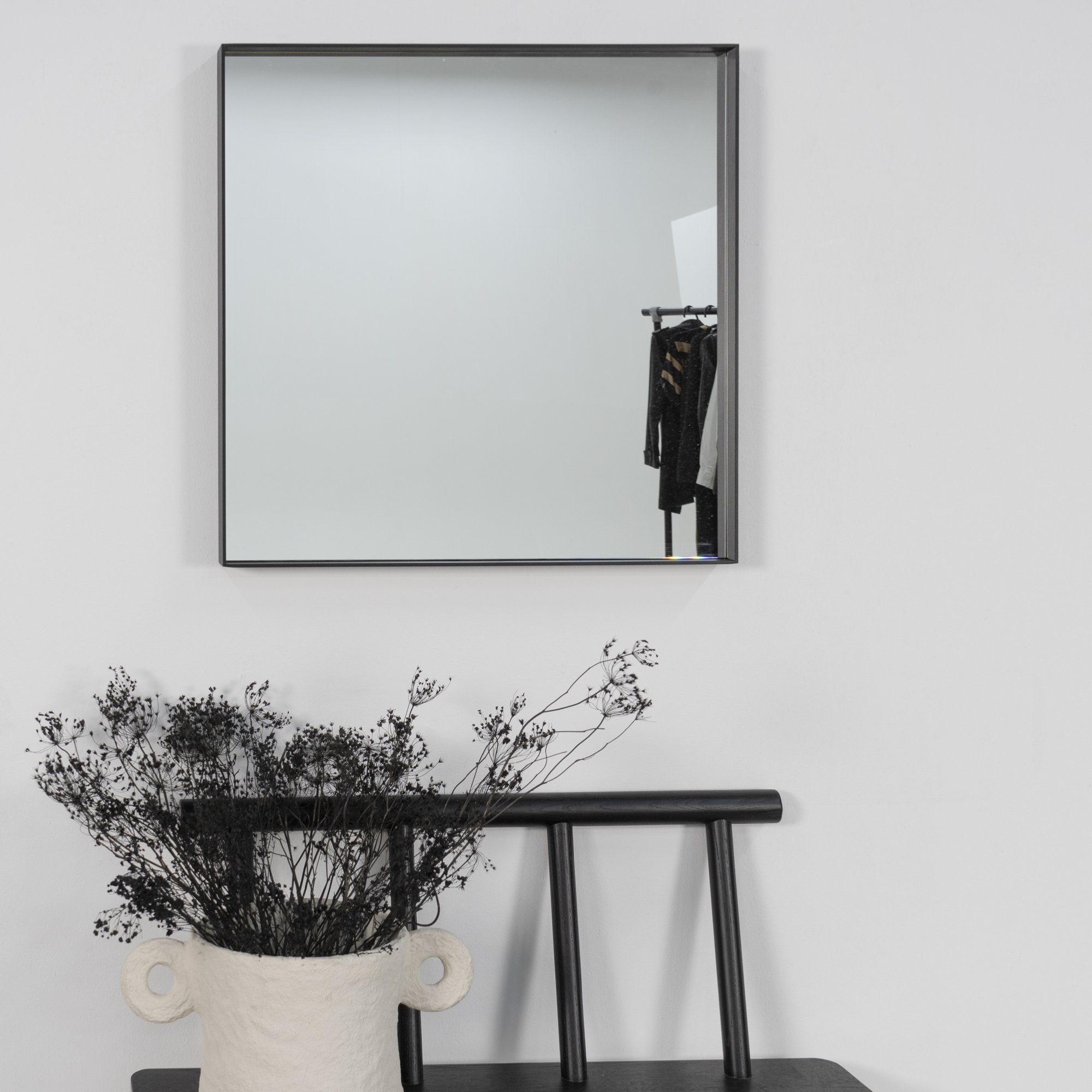 Eckig Spinder Spiegel Spiegel | Donna Schwarz Schwarz 2 60x60cm Schwarz Design Spinder