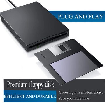 Daskoo 3.5'' Externes Diskettenlaufwerk USB Diskettenlaufwerk (1,44MB FDD, Floppy Disketten-Laufwerk)