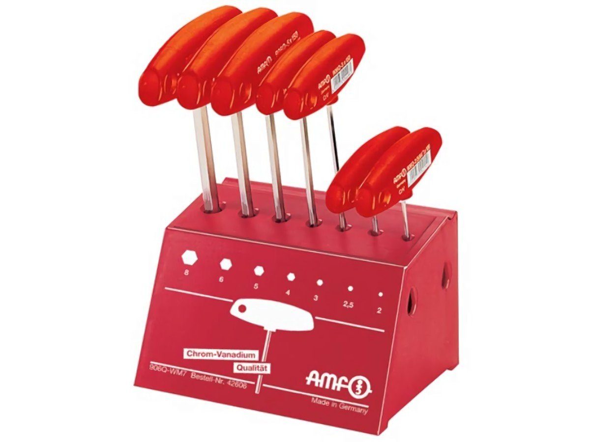 AMF Werkbank AMF 42606 Stiftschlüsselsatz 906Q WM7 7-teilig SW 2-8 mit Quergriff i