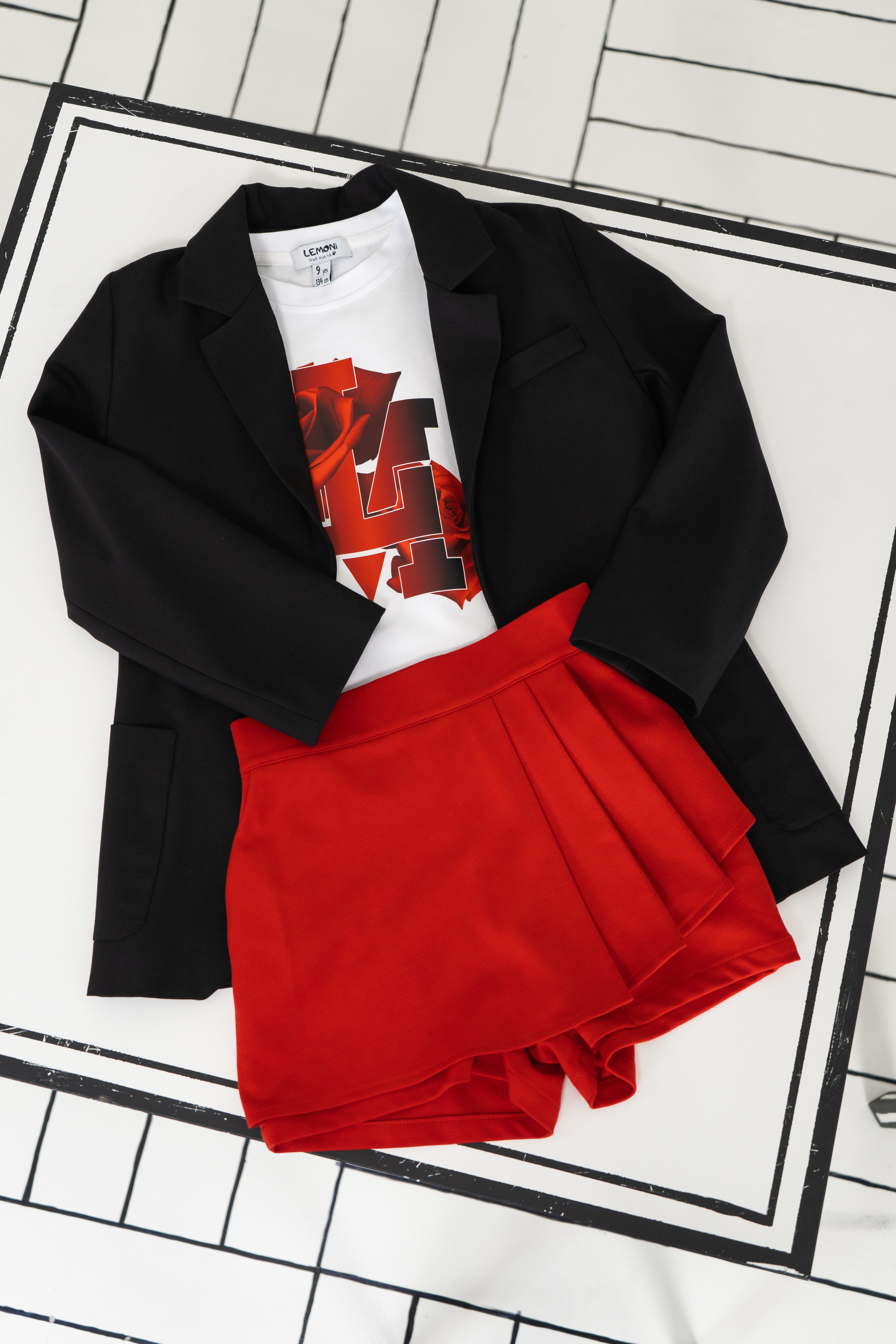 LEMONI Hosenrock Kurzer Jersey-Hosenrock für Mädchen mit elastischem Bund