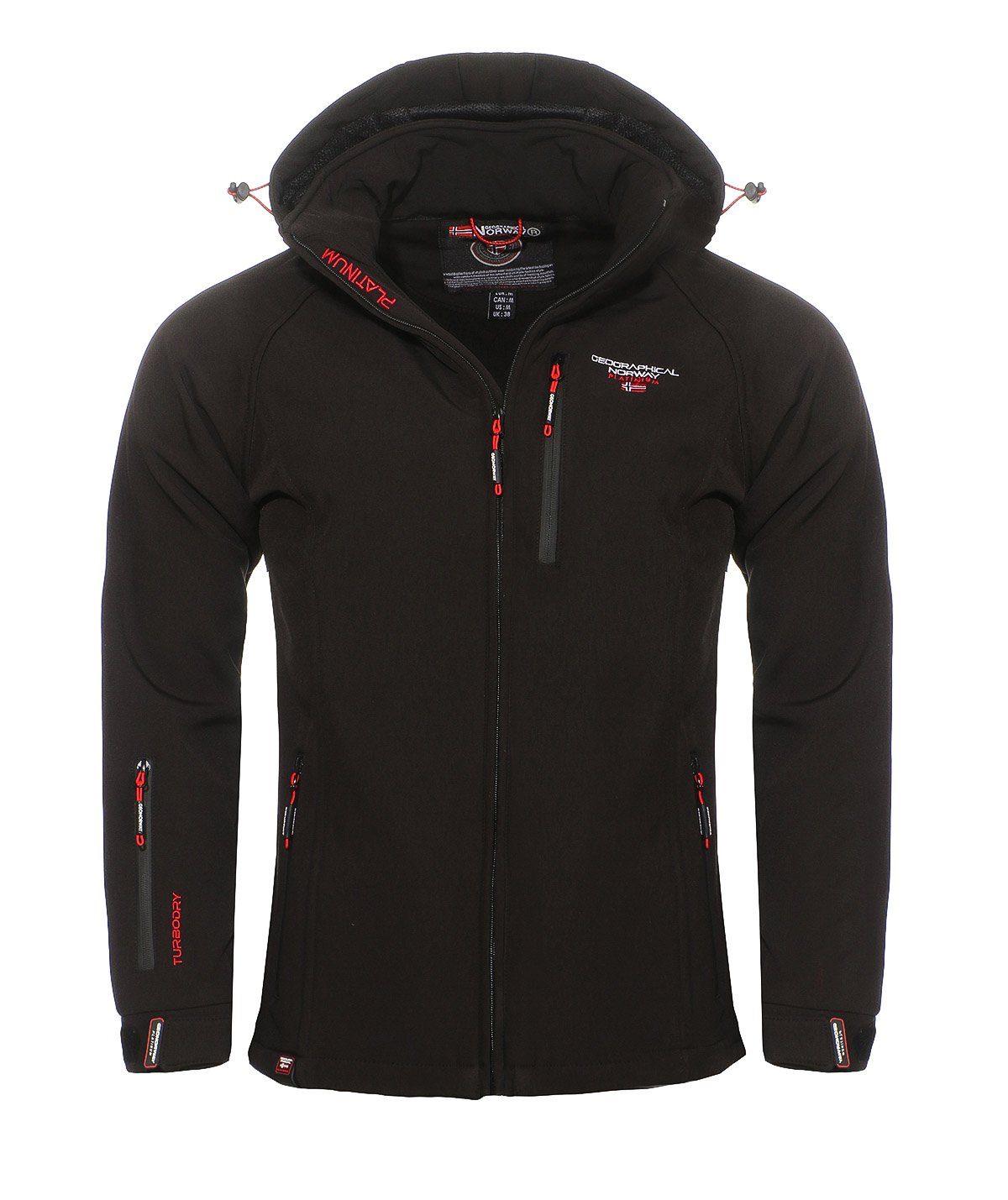 Geographical Norway Softshelljacke Herren Freizeitjacke Sport Outdoor Wander Trekking Jacke in Unifarbe, mit abnehmbarer Kapuze, mit Stehkragen