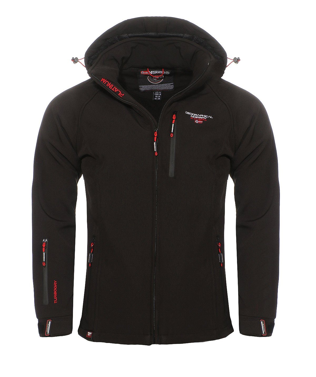 Geographical Norway Softshelljacke Taboo mit SCHWARZ Kapuze abnehmbarer