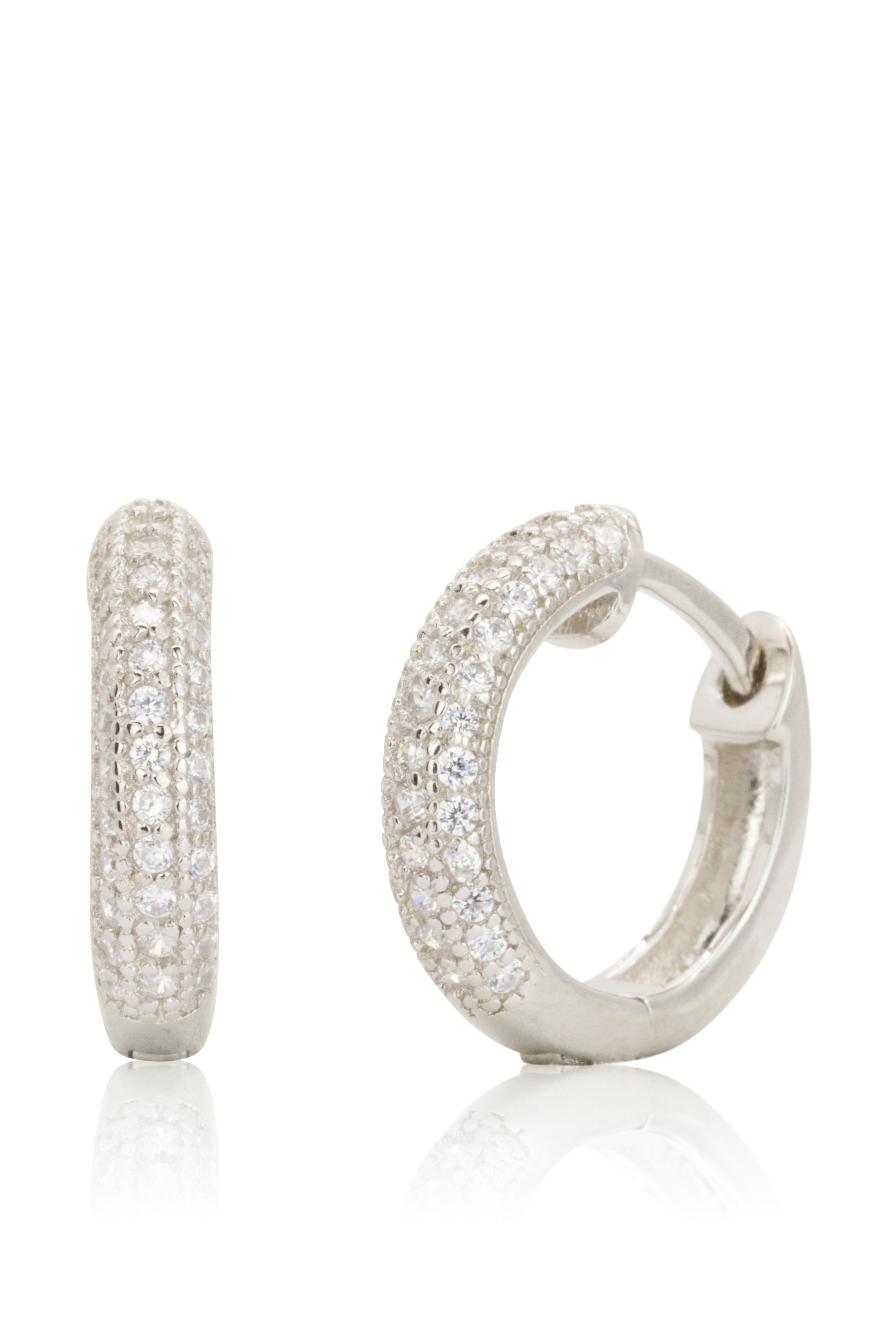 SCHEPPE SCHMUCK Paar Creolen Damen Ohrringe - Huggie - 925 Sterling Silber günstig online kaufen