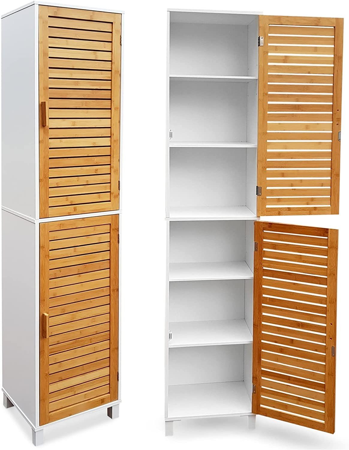 osoltus Badregal osoltus Badregal Hochschrank 190cm Wandschrank Bambus Aarh günstig online kaufen