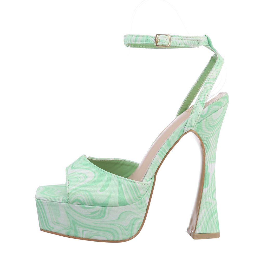 Ital-Design Damen Abendschuhe Party & Clubwear Plateausandaletten Blockabsatz Сандалии & Сандалеты in Grün