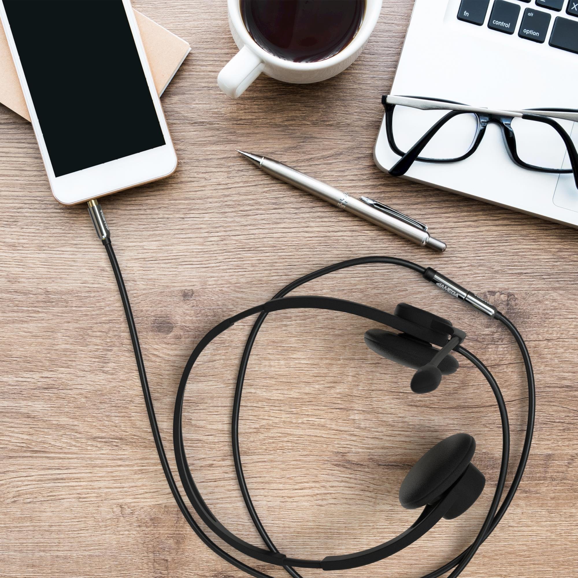 JAMEGA AUX Verlängerungskabel 3,5mm Klinke Stecker zu 3,5mm Buchse Klinkenkab Audio-Kabel, 3,5mm Klinkenstecker 3 Polig, 3,5mm Klinken Buchse (100 cm)