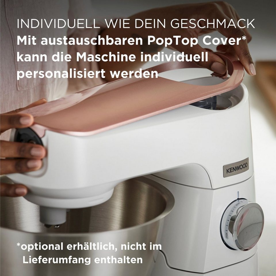 KENWOOD Küchenmaschine Titanium Chef Baker KVC65.001WH, 1200 W, 5 l Schüssel,  weiß, Grammgenau und zeitsparend dank integrierter Waage und Timer