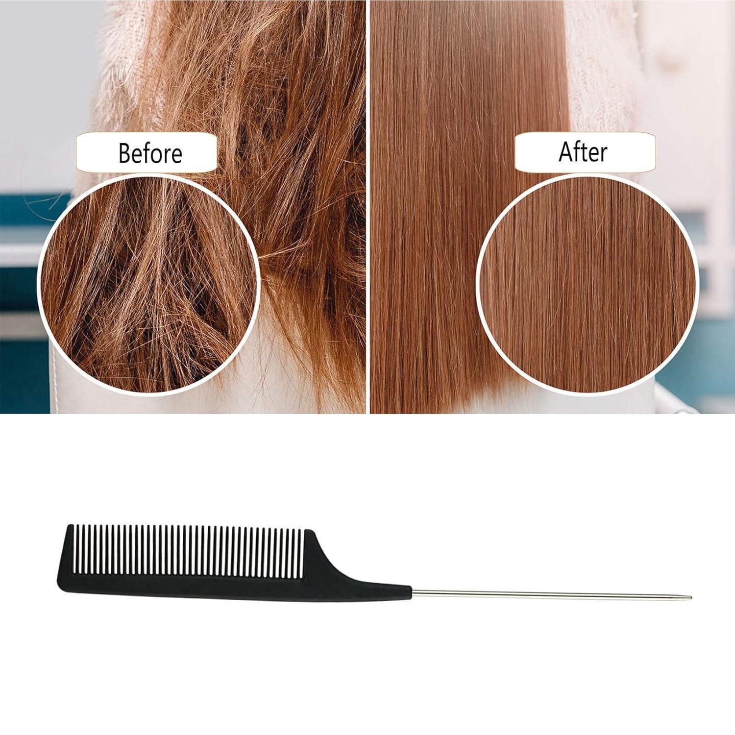 LuxusKollektion Stielkamm Haarkamm Nadelstielkamm 3pcs Kohlefaserkamm Männer Frauen Haare