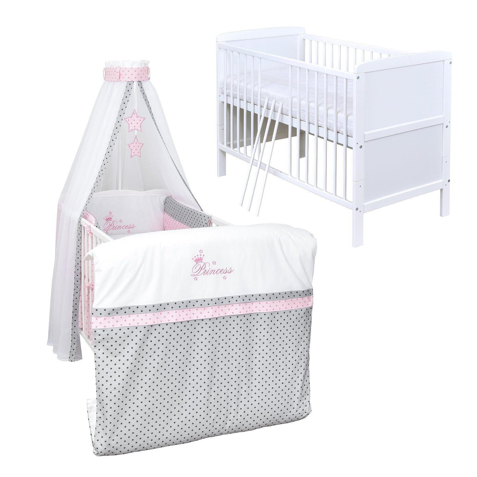 Komplettbett Babybett Natalie Komplettset Beißschienen