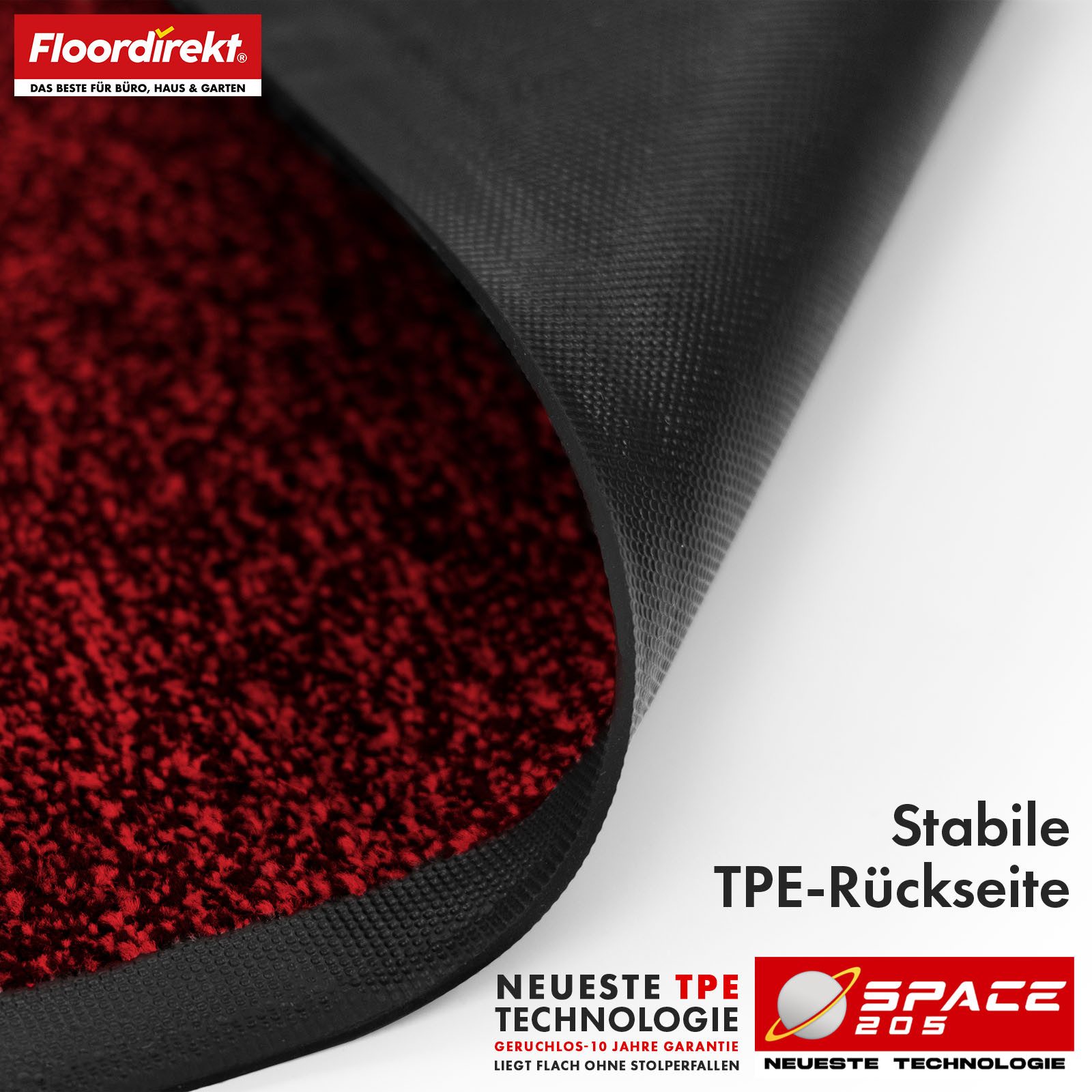 Floordirekt Fußmatte Space 205, Schmutzfangmatte hochabsorbierend - Matte Eingangsbereich, langlebig & rutschfest - Fußmatte innen/Schmutzfangmatte außen – Bild 5 von 5