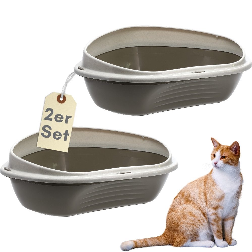 GarPet Katzenecktoilette 2er Set Katzenklo Ecke XXL Eck Katzentoilette Ecktoilette WC