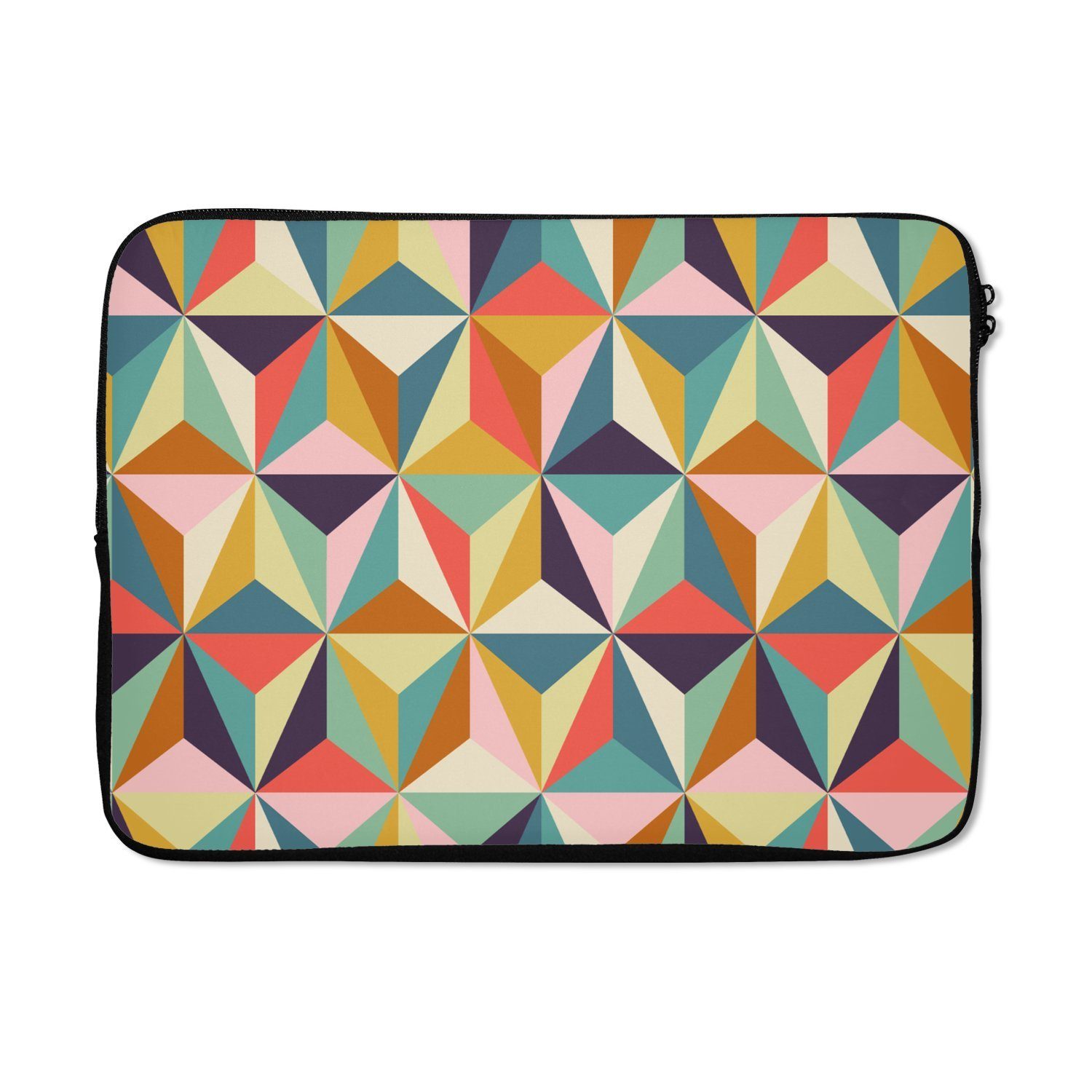 MuchoWow Laptop-Hülle Retro - Regenbogen - 3D - Geometrie - Dreieck 14 Zoll, Schutzhülle für Laptop, Schutz gegen Kratzern, Laptoptasche