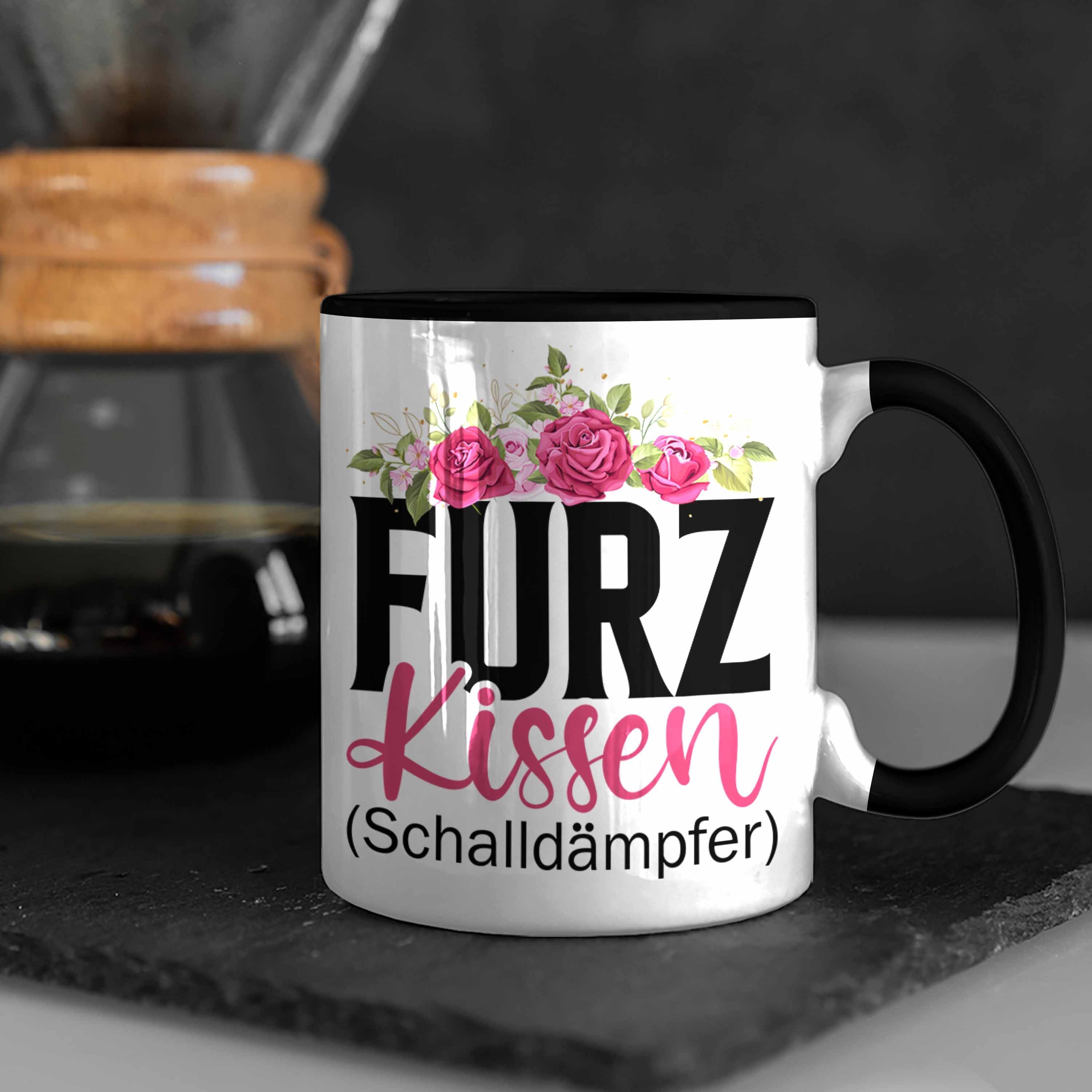 Männer Schalldämpfer Tasse Trendation Furzkissen Geschenkidee Lustige Lustiger Gag Schwarz - Trendation Tasse