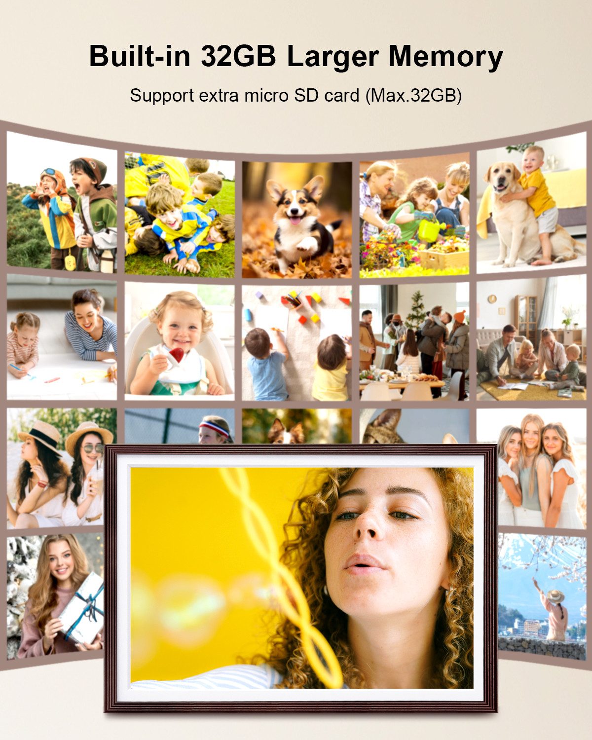 Fine Life Pro Digitaler Fotorahmen mit WiFi-Fotoübertragung. Digitaler Bild günstig online kaufen