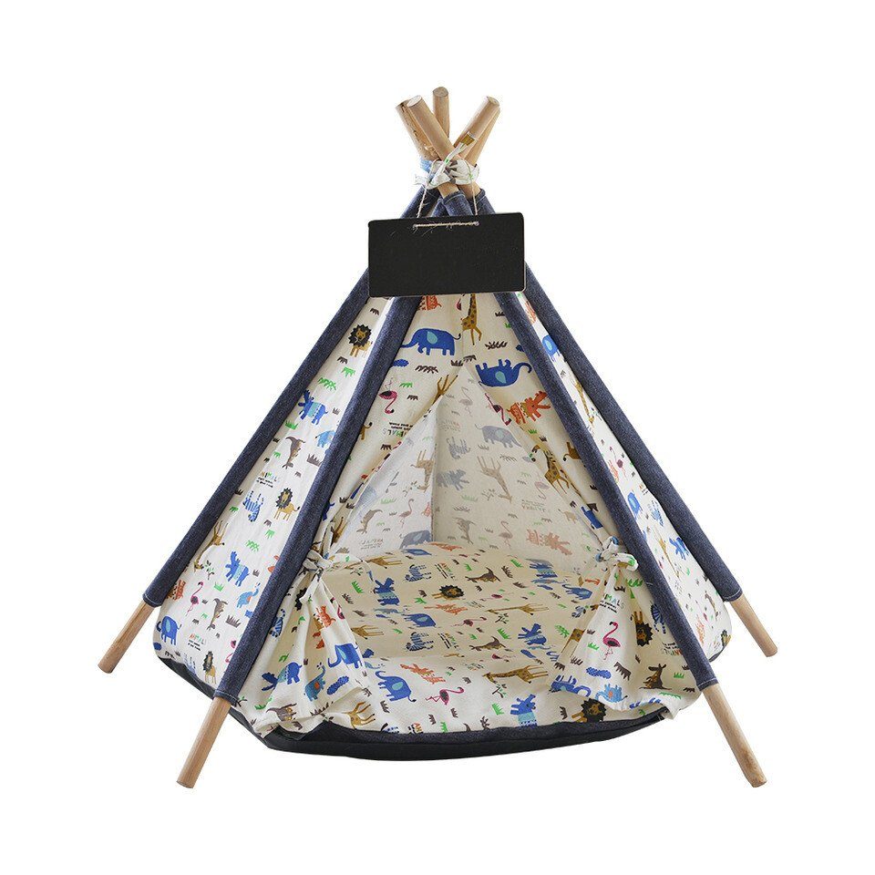 Pettimania Schlafhöhle Tipi mit Tierprint für Hunde von Pettimania