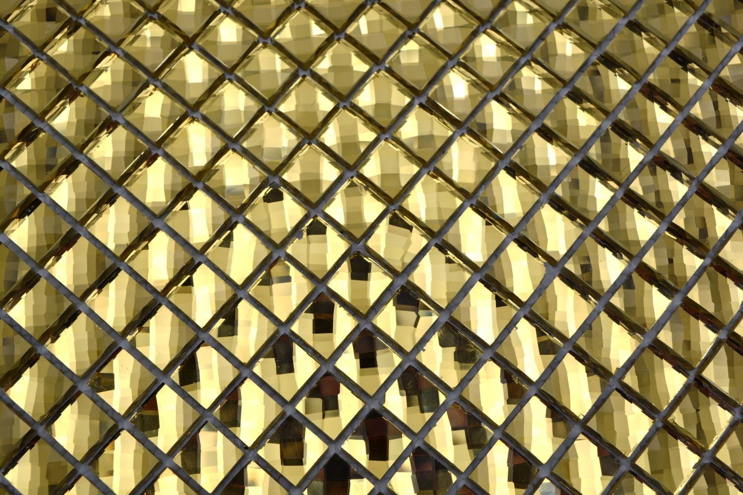 Mosani Mosaikfliesen Diamant Goldfliese glänzend Wand Küche Bad, Glas, Gold