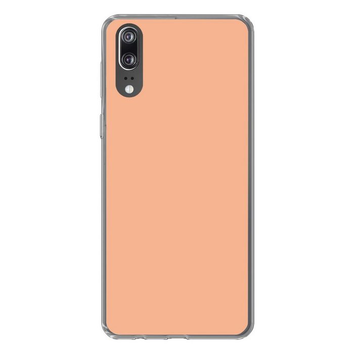 MuchoWow Handyhülle Aprikose - Rosa - Pastell - Einfarbig - Orange Handyhülle Huawei P20 Handy Case Silikon Bumper Case