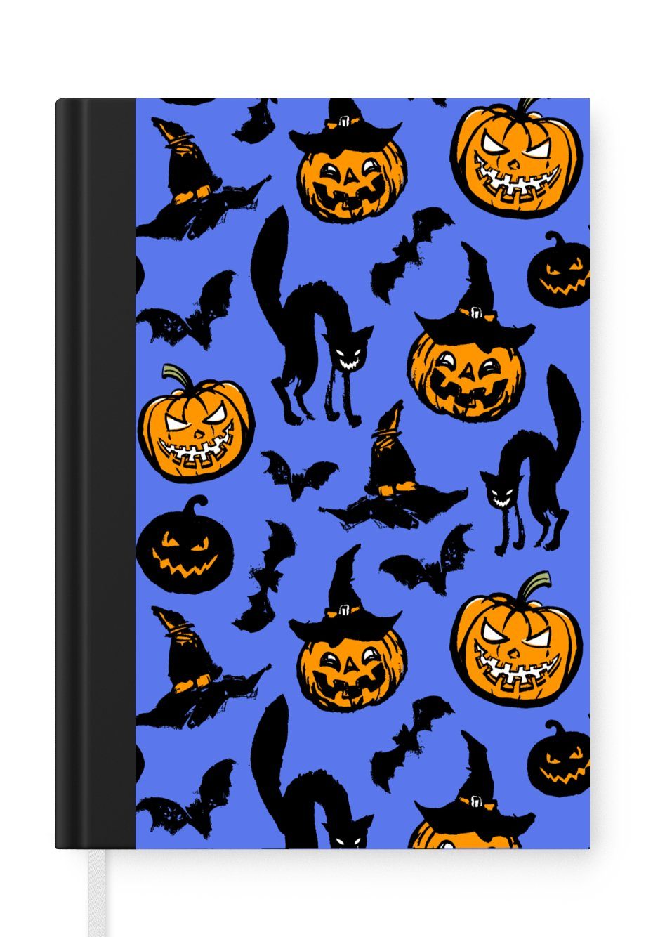 MuchoWow Notizbuch Halloween - Katze - Hexe, Journal, Merkzettel, Tagebuch, Notizheft, A5, 98 Seiten, Haushaltsbuch