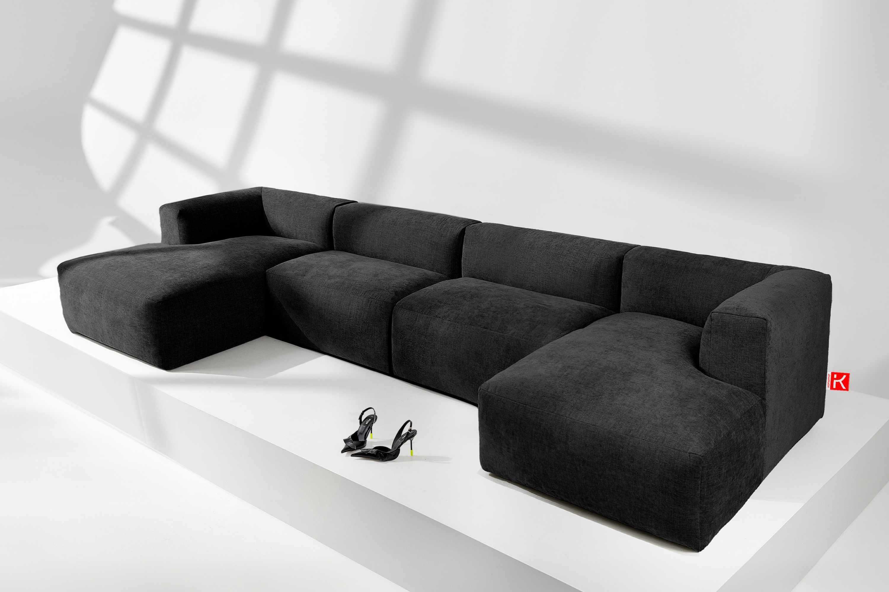 KONSIMO® Wohnlandschaft BUFFO Ecksofa U-Form, hergestellt in der EU,extrem weicher und bequemer Sitz