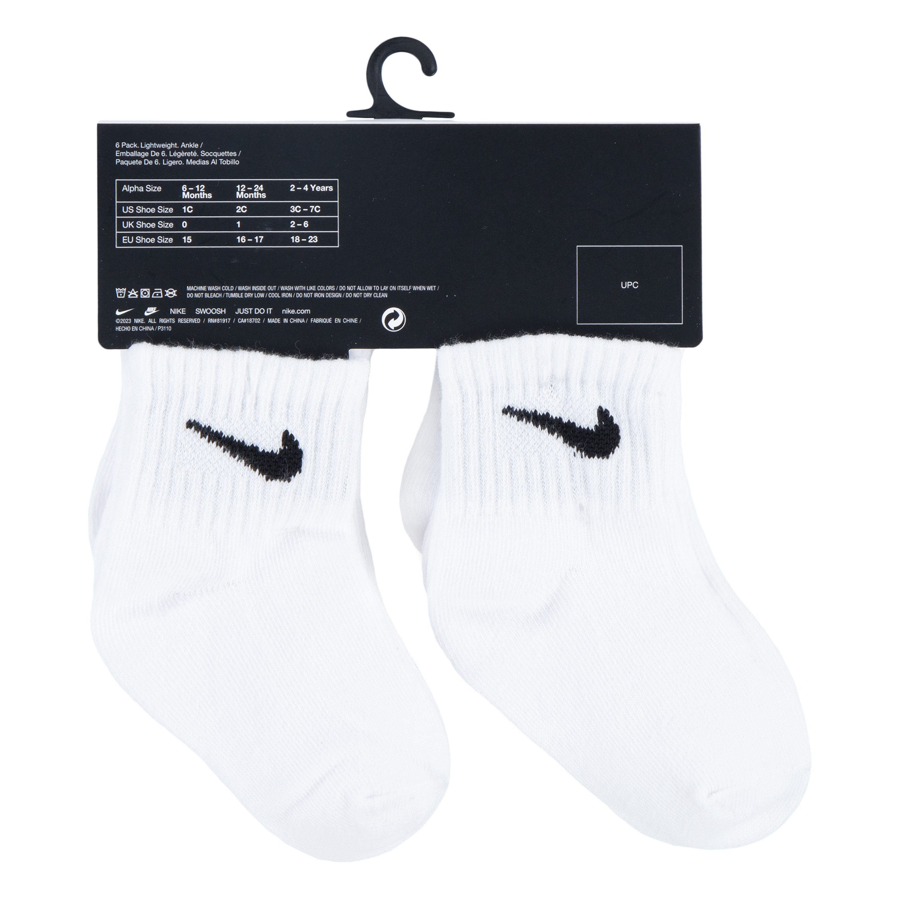 Nike Sportswear Socken NHN SWOOSH 6PK INFANT ANKLE SO (6-Paar) für Babys, Knöchellänge