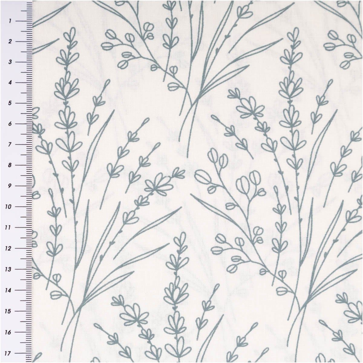 SCHÖNER LEBEN. Stoff Baumwollstoff Popeline Blumen Gräser blau Meterware, allergikergeeignet